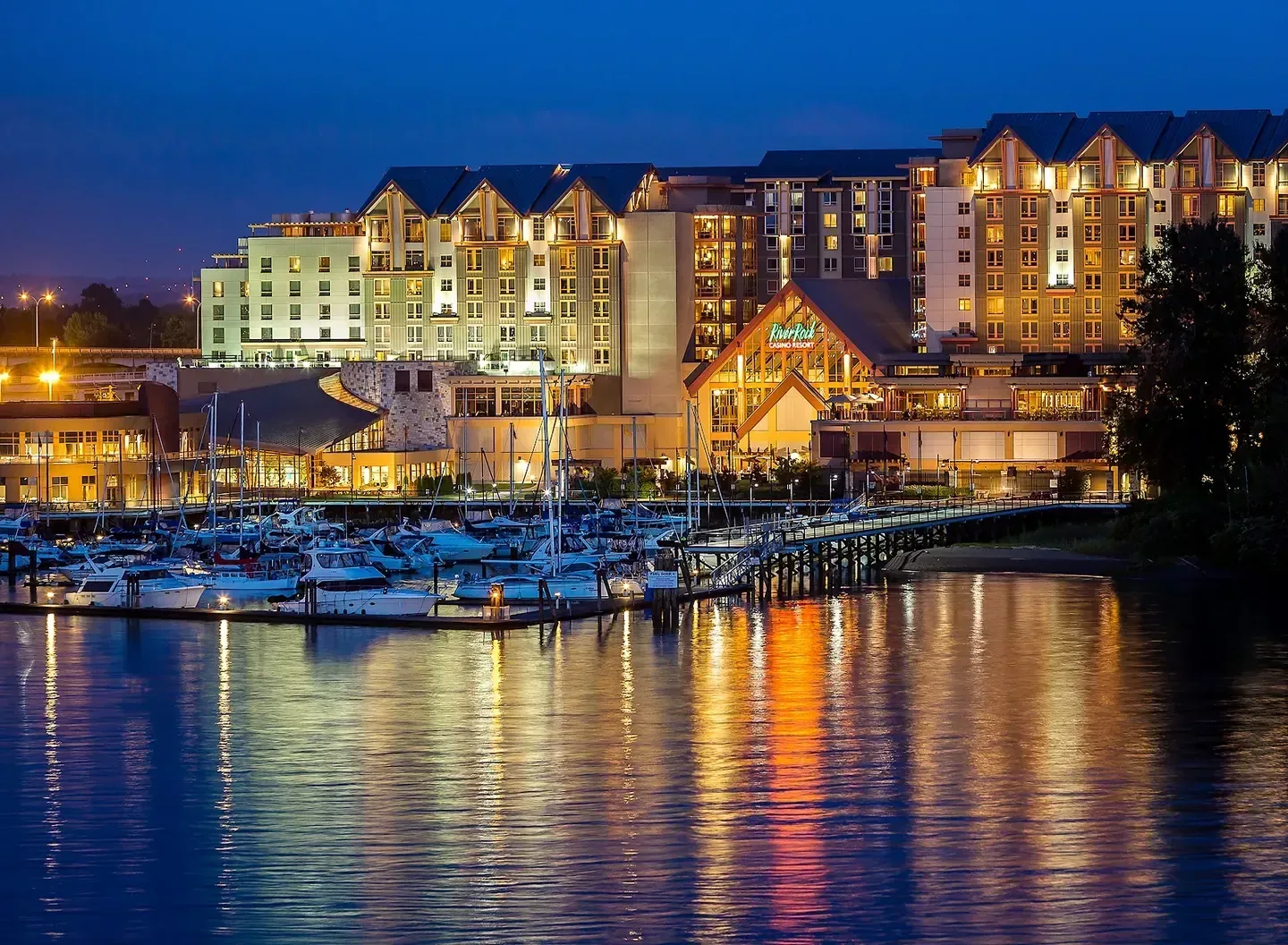 The waterfront setting of River Rock Casino Resort, Richmond